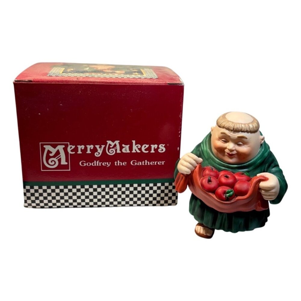 MerryMakers Godfrey The Gatherer Figurine Dept 56 With Box Monks Taiwan